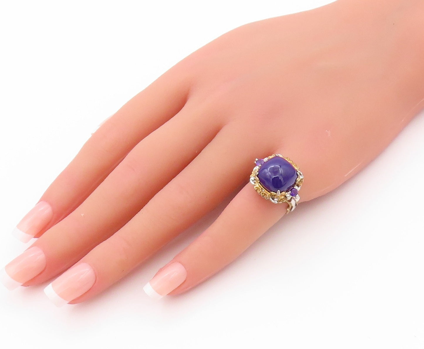 925 Sterling Silver Vintage Ring MICHAEL VALITUTTI Genuine Gemstone Sz 5 RG32310
