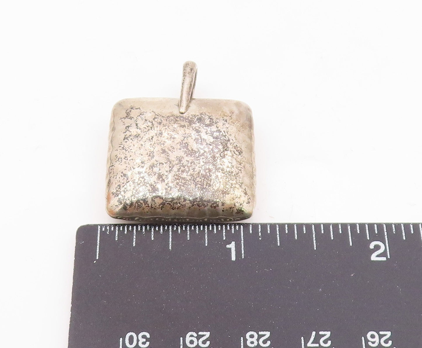 SILPADA 925 Sterling Silver  Vintage Hollow Hammered Square Pendant  PT12245