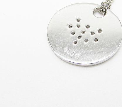 925 Sterling Silver  .12ctw Genuine Diamonds Heart Pendant & Chain  PT2443