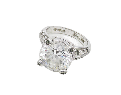 925 Sterling Silver  Sparkling Cubic Zirconia Cocktail Ring Sz 6  RG18209