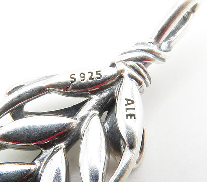 PANDORA 925 Sterling Silver  Petite Topaz Shiny Floral Motif Pendant  PT11978