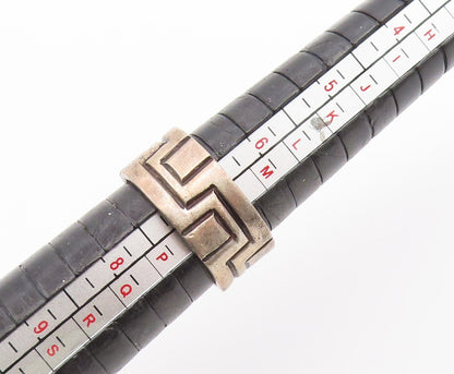 925 Sterling Silver Vintage Ring TAXCO Geometric Maze Pattern Band Sz 7 RG36906