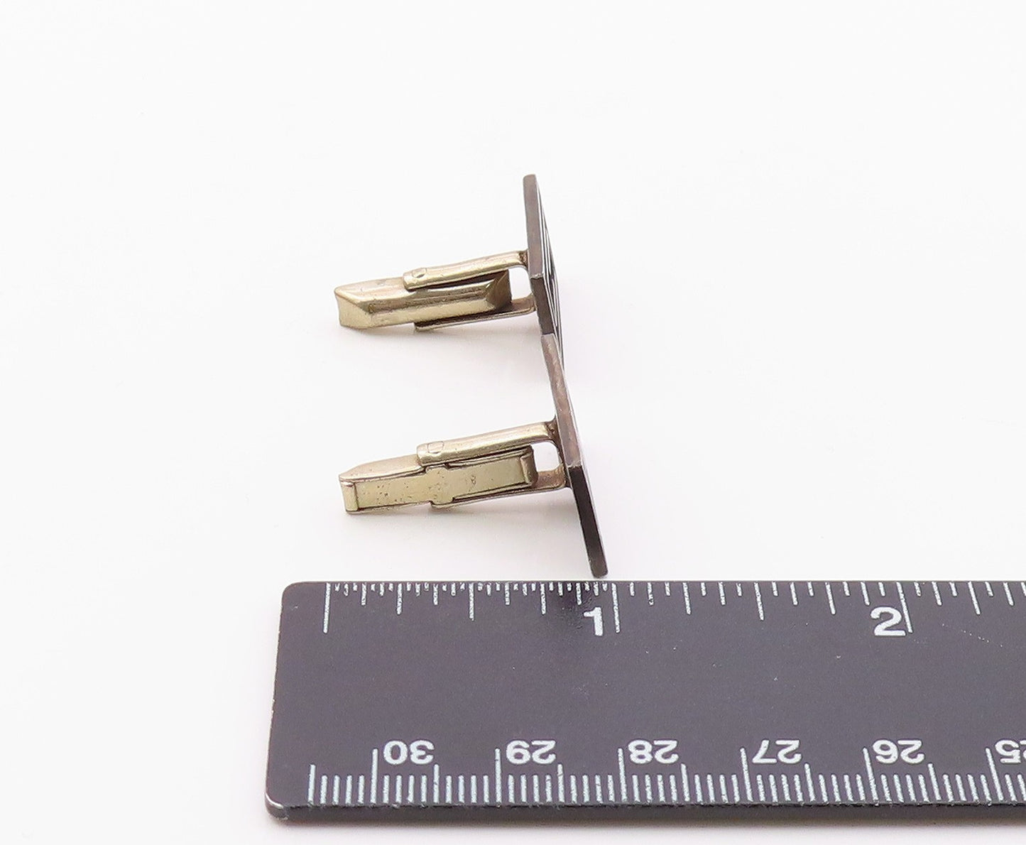 MEXICO 925 Sterling Silver Vintage Spiral Maze Rectangle Cufflinks TR3372