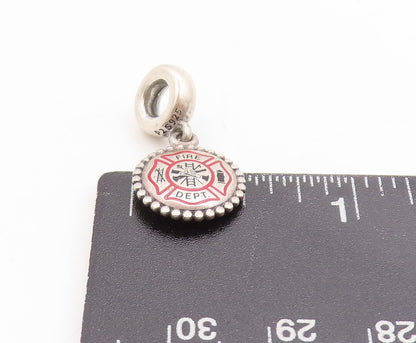 925 Sterling Silver Vintage Pendant PANDORA Firefighter Dangle Charm  PT25100