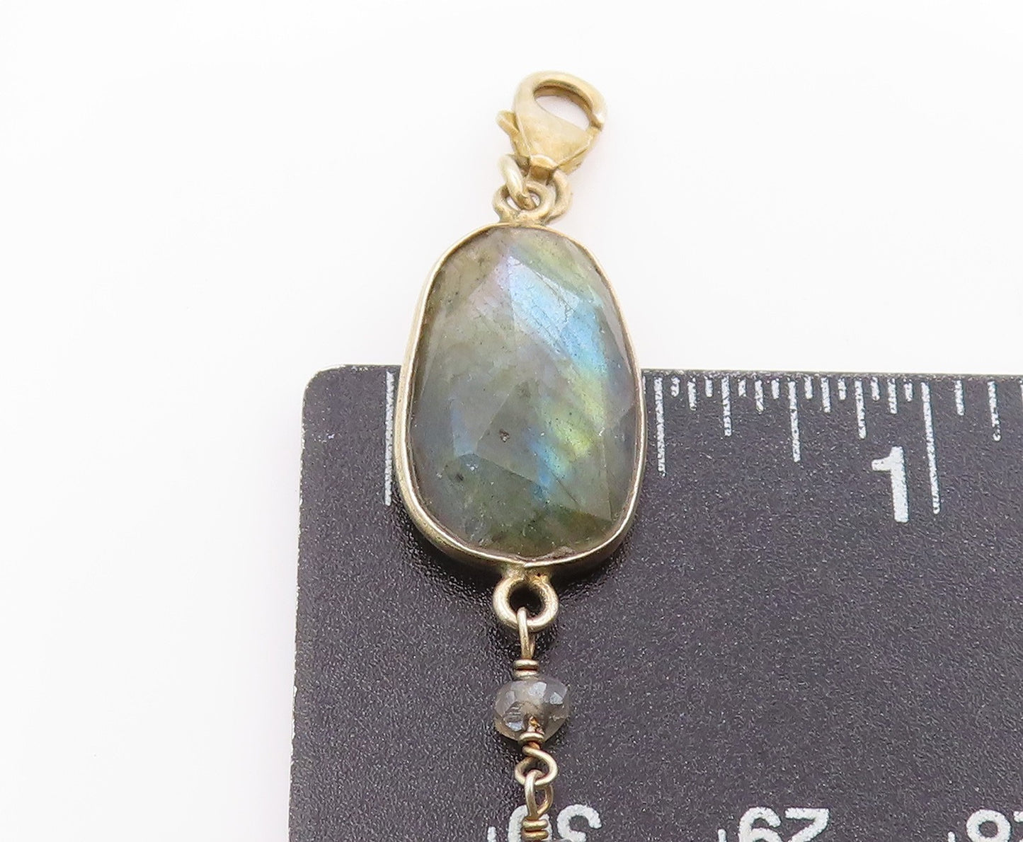 925 Sterling Silver Vintage Necklace Multi Gemstone Bohemian Long Chain  NE4661