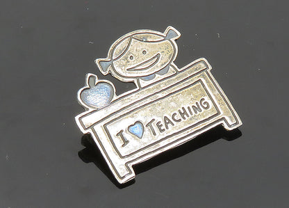 EFS MEXICO 925 Sterling Silver  Vintage Teacher At Desk Brooch Pin  BP7967