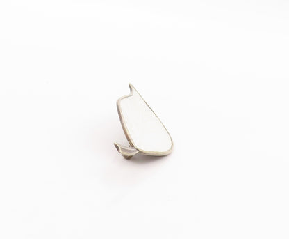925 Sterling Silver Vintage Brooch DENMARK White Enameled Leaf  BP11574