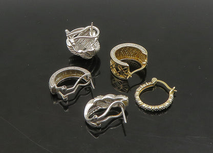 925 Sterling Silver  Vintage Genuine Diamonds Lot Single Earrings  EG11241