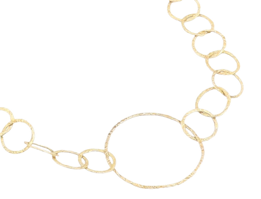 925 Sterling Silver Vintage Necklace Gold Plated Interlocking Circles  NE4765