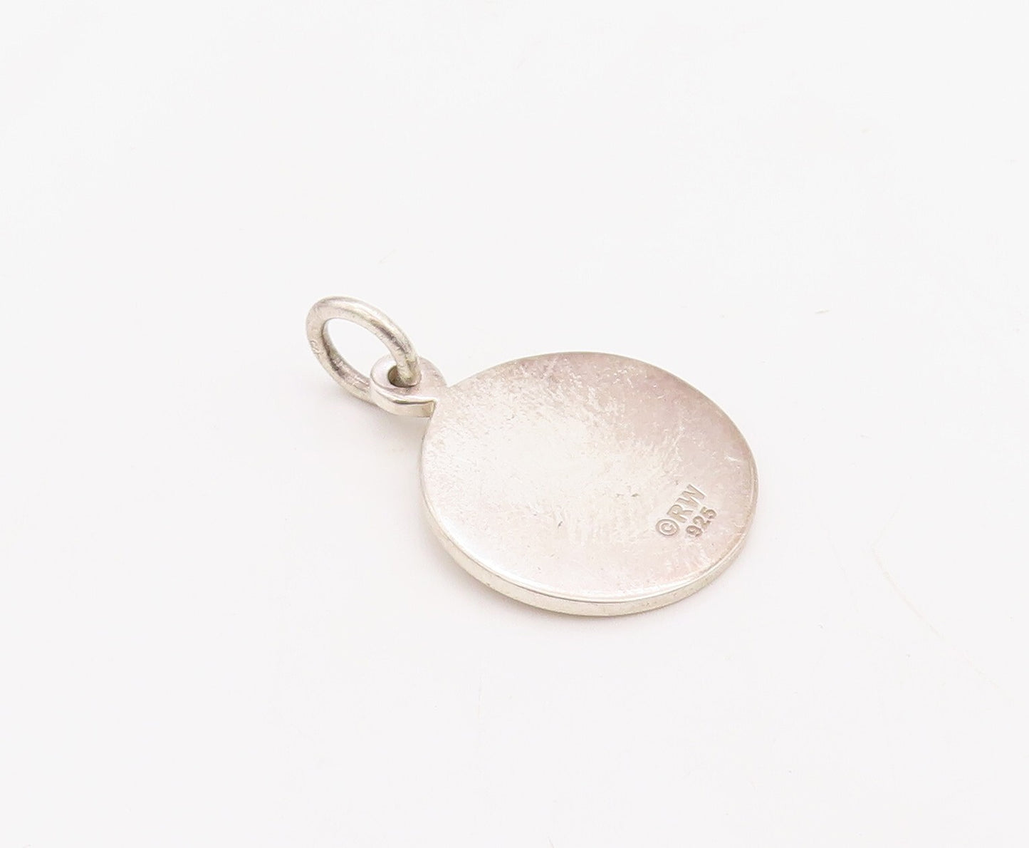 925 Sterling Silver Vintage Pendant Virginia State School Carved Coin  PT23569