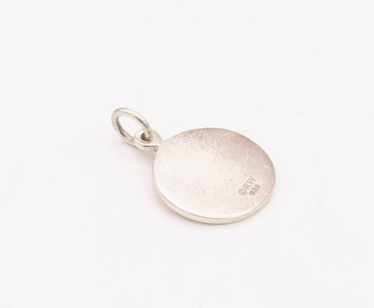 925 Sterling Silver Vintage Pendant Virginia State School Carved Coin  PT23569