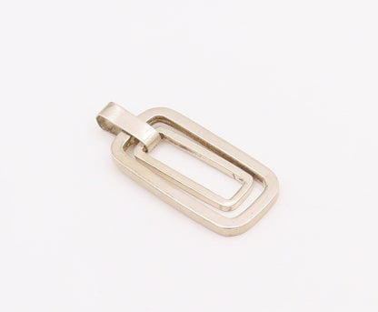 925 Sterling Silver Vintage Pendant Double Dangling Cutout Rectangles   PT22874