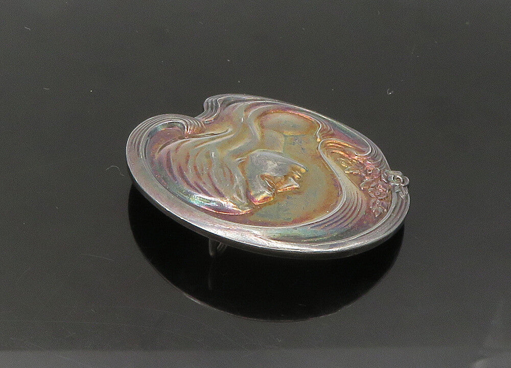 LUNT 925 Sterling Silver  Vintage Mother's Day 1973 Shiny Brooch Pin  BP8566