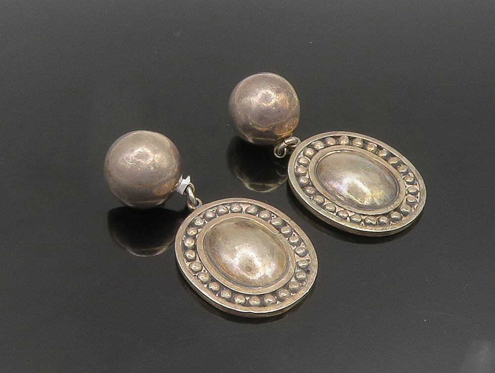BRENDA SCHOENFELD 925 Silver  Vintage Bead Ball Dangle Earrings  EG11662