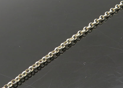 925 Sterling Silver  Vintage Shiny Open Love Heart Chain Necklace  NE3617