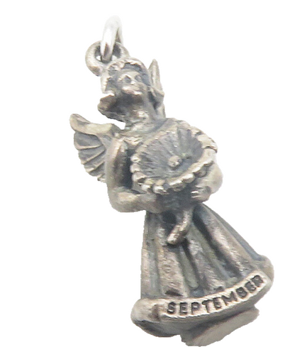 CREED 925 Sterling Silver  Vintage Oxidized Angel Woman Motif Pendant  PT9588