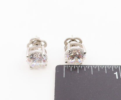 925 Sterling Silver Vintage Earrings LAFONN Elegant Round Cut CZ Stud  EG14489