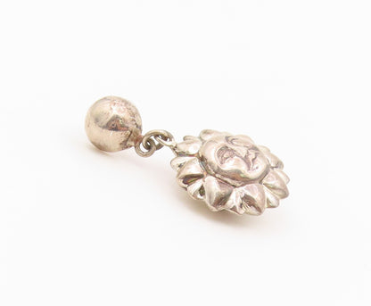 925 Sterling Silver Vintage Earrings Smiling Celestial Sun Face Drop  EG14474
