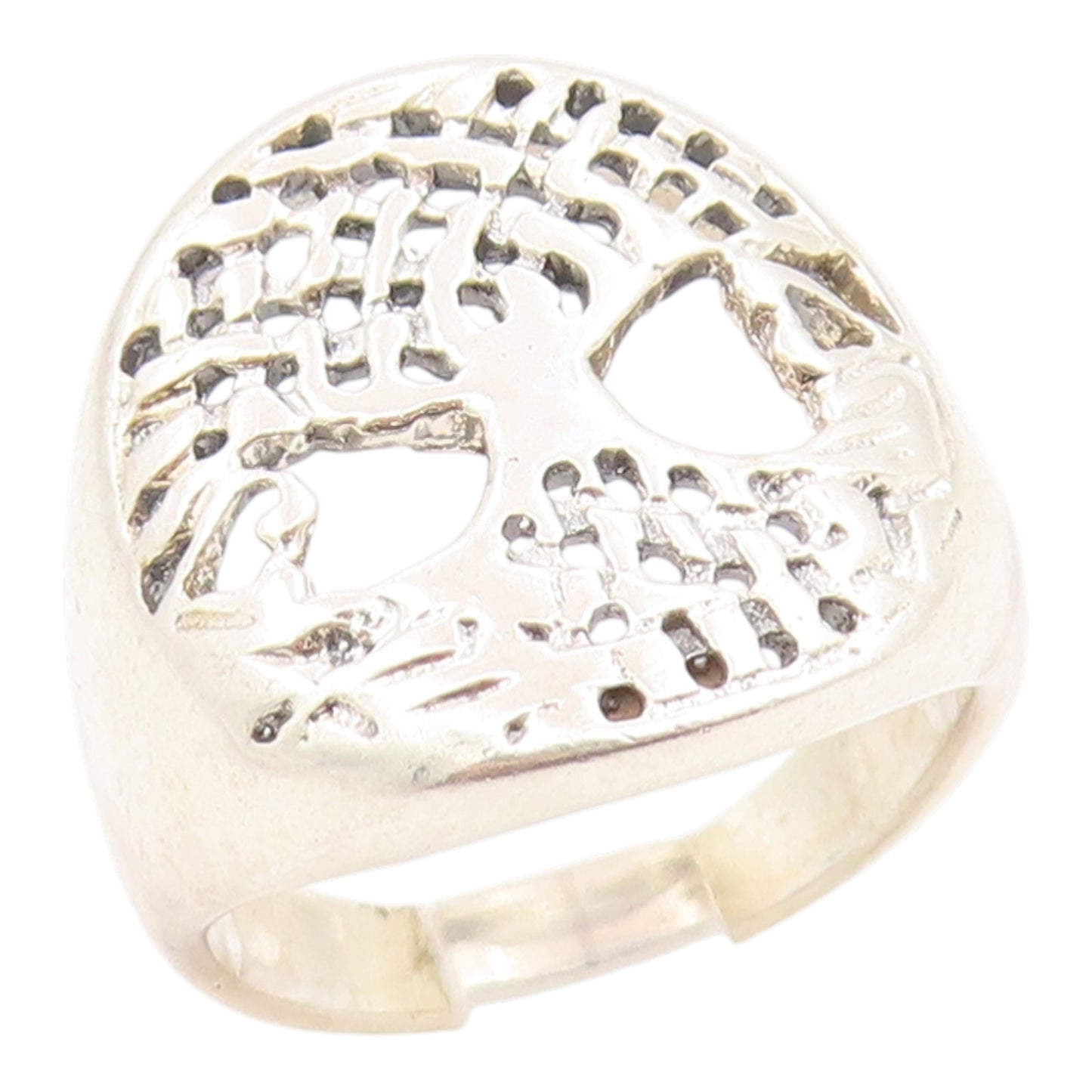 925 Sterling Silver Vintage Ring Classic Tree Of Life Cutout Band  Sz 6  RG35890