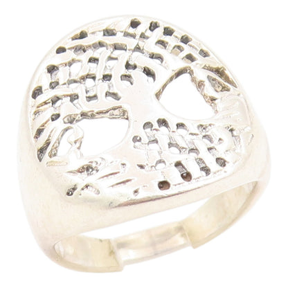 925 Sterling Silver Vintage Ring Classic Tree Of Life Cutout Band  Sz 6  RG35890