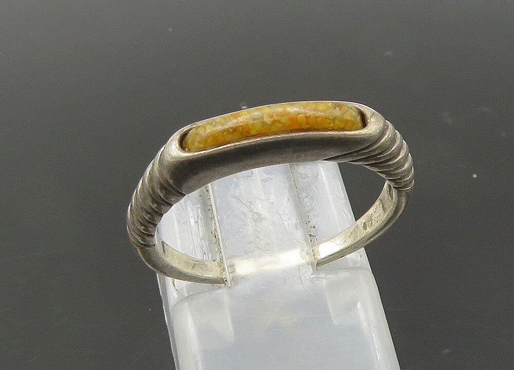 CAROLYN POLLACK 925 Sterling Silver Vintage Jasper Dome Band Ring Sz 6 RG21312