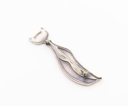 BEAUCRAFT 925 Sterling Silver  Vintage Sitting Kitty Cat Brooch Pin  BP9442