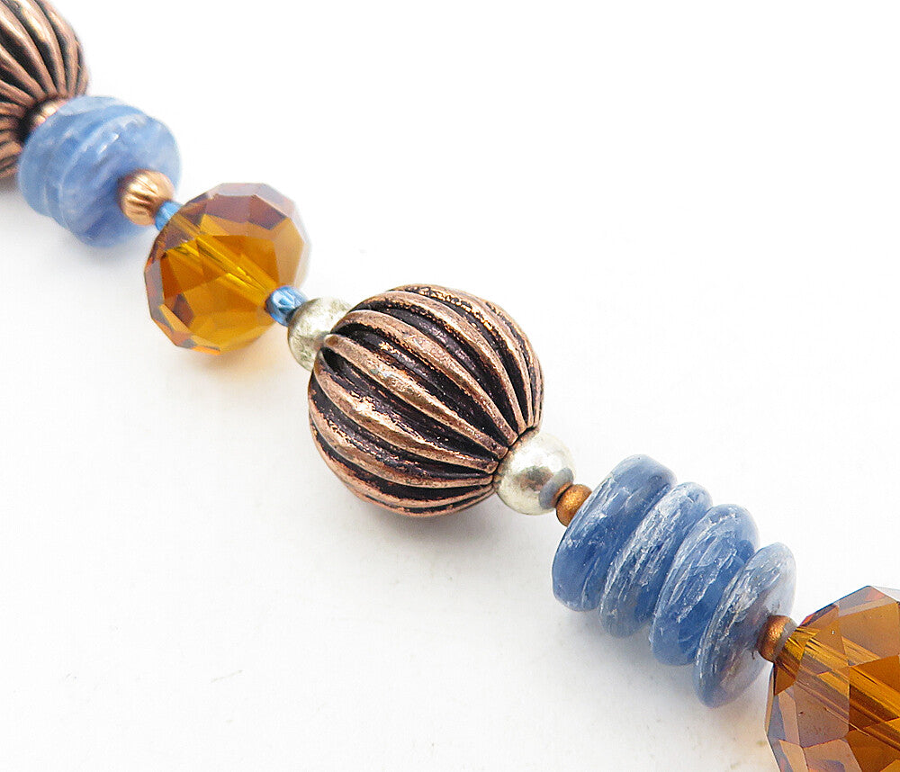EARTHSTONE ORIGINALS 925 Silver  Vintage Mother Of Pearl Chain Bracelet BT3874
