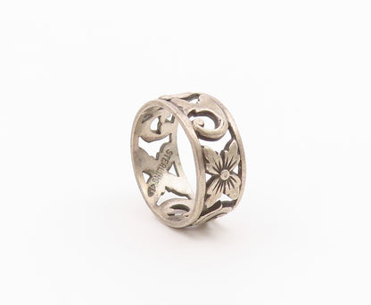 925 Sterling Silver Vintage Ring CLARK COOMBS Scrollwork Band  Sz 7  RG36466