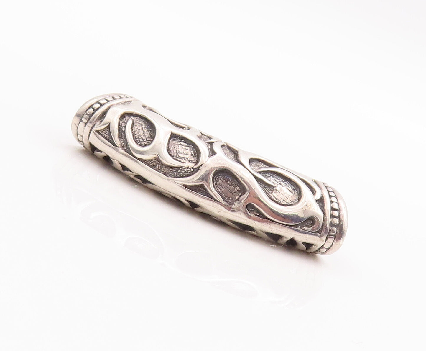 925 Sterling Silver Vintage Pendant Solid Cutout Swirly Sun Rays Or Fire PT23219