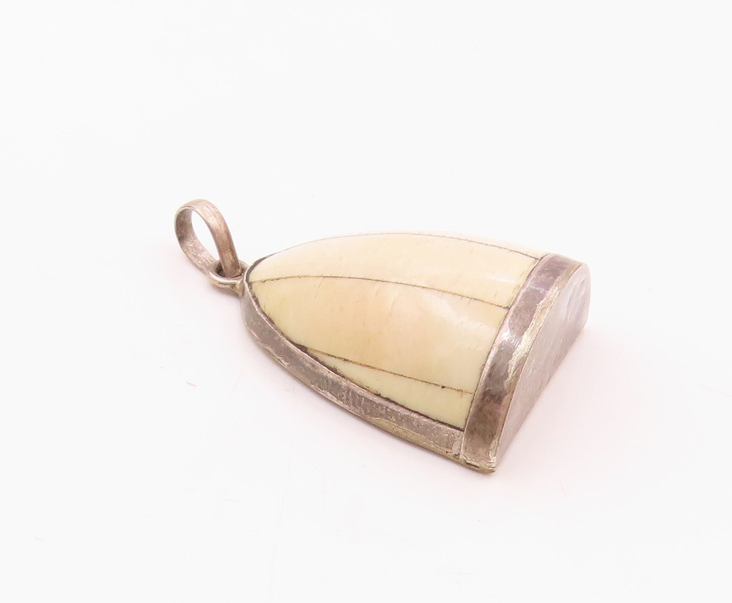 925 Sterling Silver  Vintage Hollow Bell Shaped Dome Pendant  PT14334