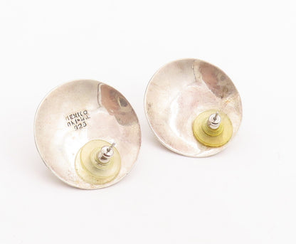 925 Sterling Silver Vintage Earrings MEXICO Modernist Brutalist Design  EG13127