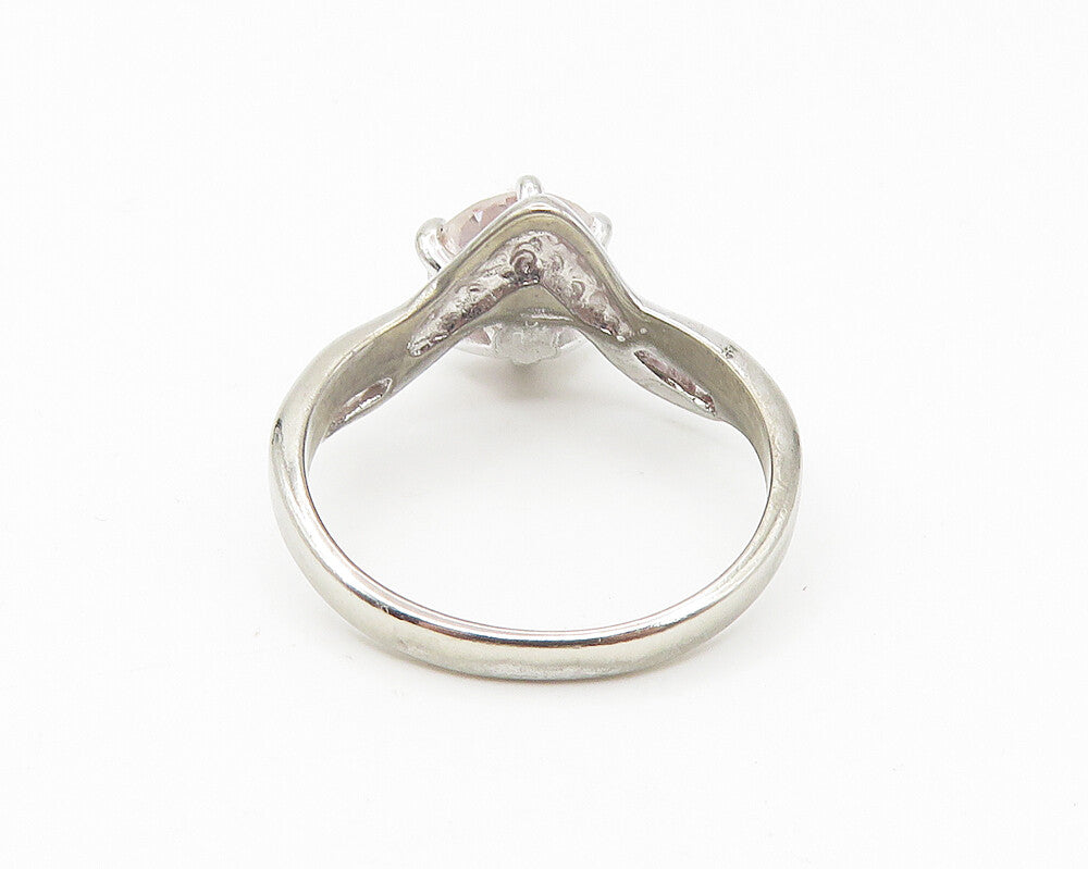 SETA 925 Sterling Silver  Sparkling Cubic Zirconia Solitaire Ring Sz 8 RG11090