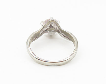 SETA 925 Sterling Silver  Sparkling Cubic Zirconia Solitaire Ring Sz 8 RG11090