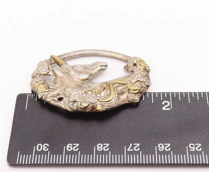 925 Sterling Silver Vintage Pendant GORHAM Solid Antique Carved Horse  PT23205
