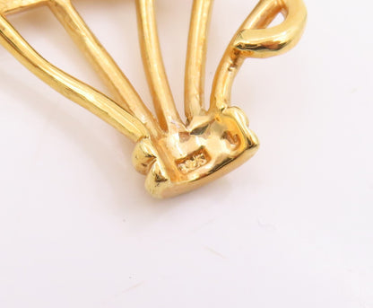 925 Sterling Silver Vintage Brooch Gold Plated Gemstone Floral Basket  BP12412