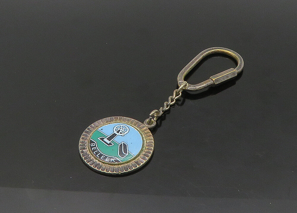 925 Sterling Silver  Vintage Enamel Belleek Windmill Key Chain  TR3017