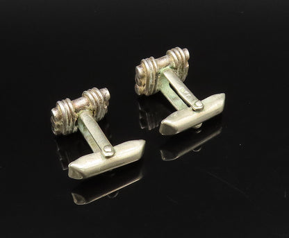 925 Sterling Silver  Vintage Minimalist Three Tied Bars Cuff Links  TR3419
