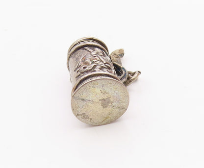 925 Sterling Silver  Vintage German Style Beer Mug Pendant (OPENS)  PT19086