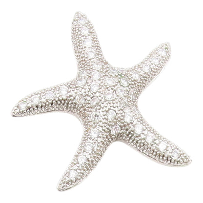 925 Sterling Silver  Vintage Cubic Zirconia Encrusted Starfish Pendant PT18062
