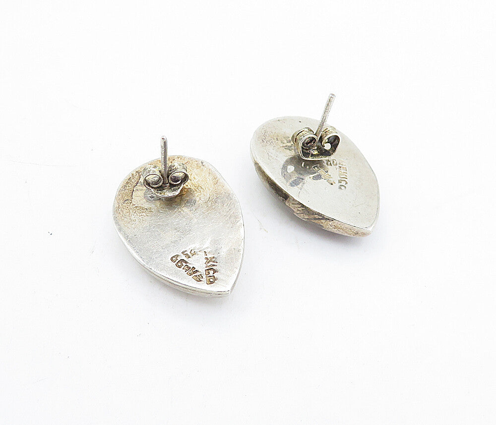 MEXICO 925 Sterling Silver  Vintage Hollow Leaf Design Drop Earrings  EG2880