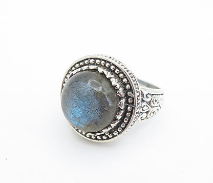 925 Sterling Silver  Vintage Cabochon Labradorite Cocktail Ring Sz 8.5  RG6833