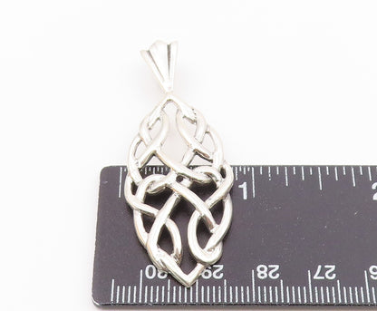 925 Sterling Silver  Vintage Shiny Smooth Celtic Knot Design Pendant  PT17141
