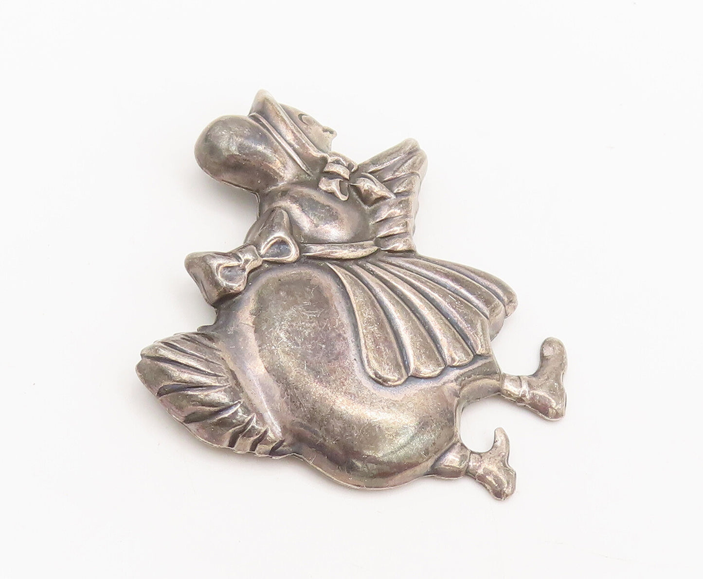925 Sterling Silver  Vintage Antique Walking mama Chicken Brooch Pin  BP10419