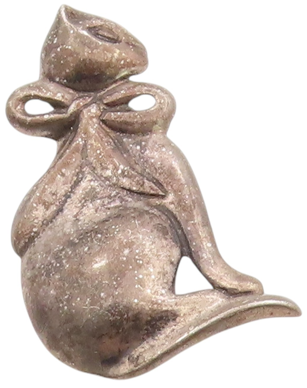 925 Sterling Silver Vintage Brooch DOBBS Dark Tone Curled Cat Sculpture  BP11773