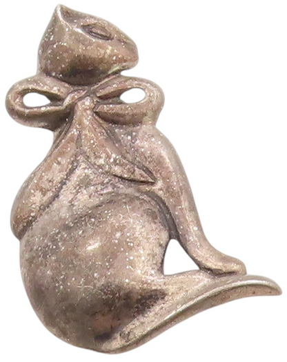 925 Sterling Silver Vintage Brooch DOBBS Dark Tone Curled Cat Sculpture  BP11773