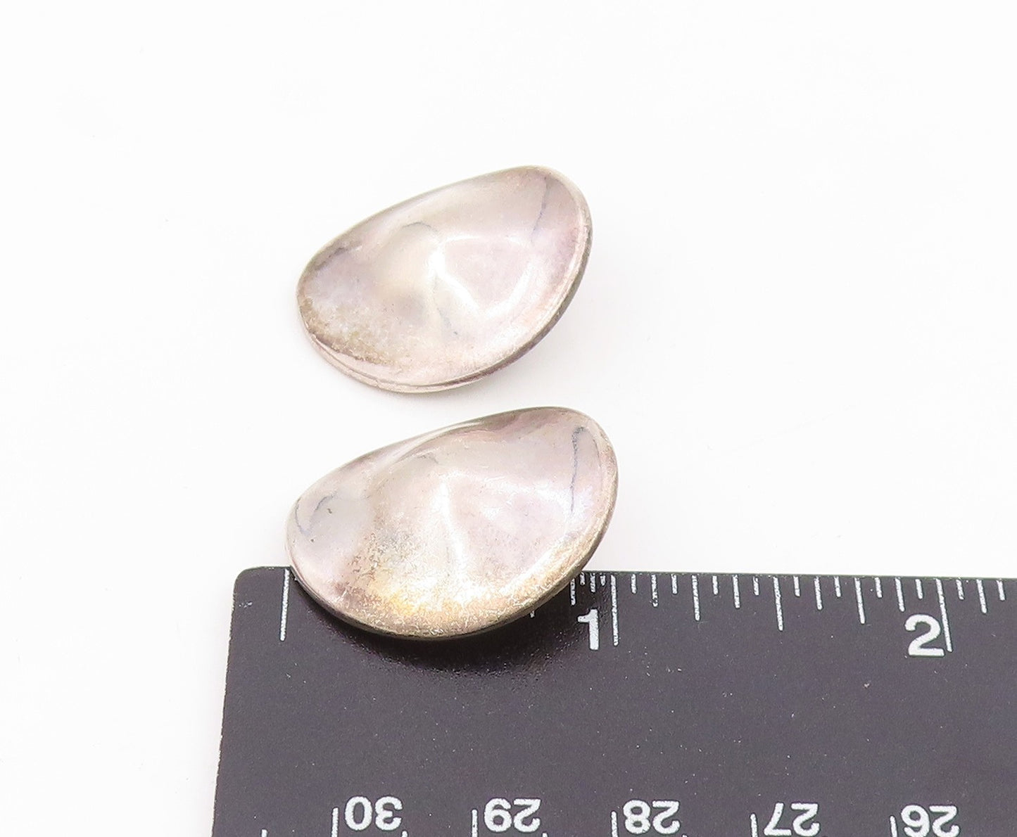 925 Sterling Silver Vintage Earrings RLM STUDIO Modernist Oval Clip On  EG14087