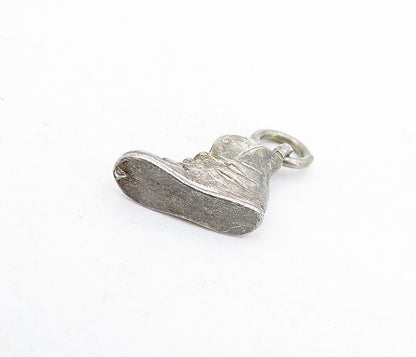 925 Sterling Silver  Vintage Petite Old Fashioned Boot Motif Pendant  PT3923
