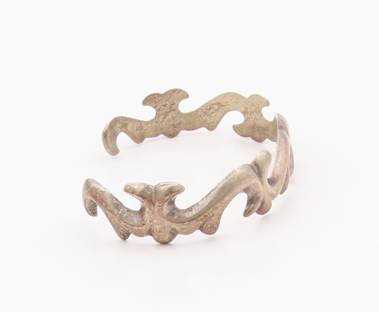 925 Sterling Silver Vintage Bracelet NAVAJO Sandcast Statement Cuff  BT12128
