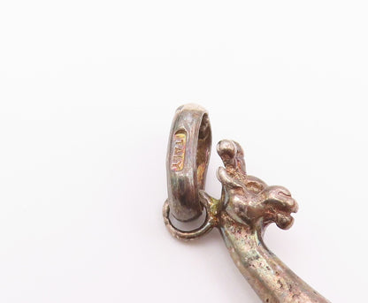 925 Sterling Silver  Vintage Petite Giraffe Animal Drop Pendant  PT18596