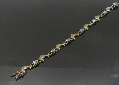 ROSS SIMON 925 Sterling Silver  Vintage Aquamarine Chain Bracelet  BT8447